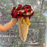 Crochet Rose Bouquet Sofa Throw | bouquet view