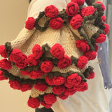 Crochet Rose Bouquet Sofa Throw | side view