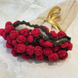 Crochet Rose Bouquet Sofa Throw | top view