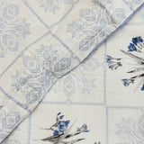 Blue Classic Floral Cotton Reversible Dohar | Close View