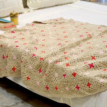 Handmade Crochet Sofa Throw | Granny Square AC Blanket