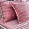 Dark pink soft warm velvet bedsheet | pillow view