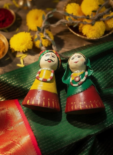 Diwali Hamper – Brown leaf bedsheet & Special Handcrafted Products by Mothers | handmade doll image