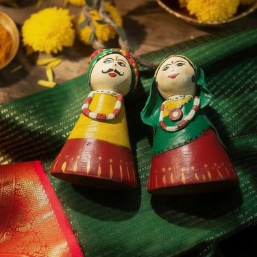 Diwali Special Hamper – Yellow Embroidered King Size Bedsheet | handmade doll image