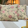 Dusky Cream Floral Embroidered Cushion Cover | creative view