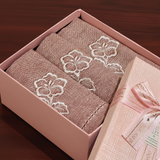 Embroidered Floral Napkin Gift Set – Box of 6 (Rose) side view