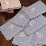 Embroidered Lavender Floral Napkin Gift Set | Box of 6 - all view