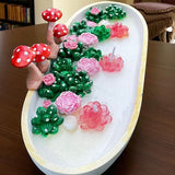 Fairy Garden Mushroom Candle Bowl | Handmade Home Decor by Mother | top view