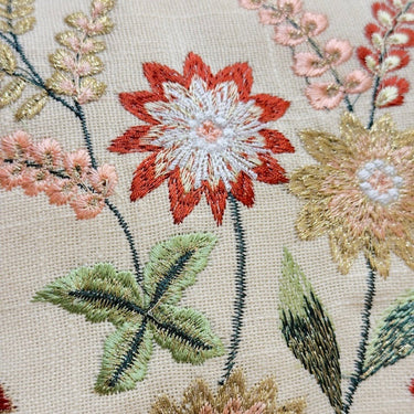 Floral Embroidered Cushion Cover | focus view