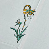 Floral Handblocked 400TC Cotton Bedsheet | King Size | focused view