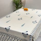 Floral Harmony Hand Block Cotton Table Cover | Overall View