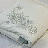 Floral Reversible Embroidered AC Comforter | Double | top view