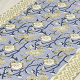 Floral Vine Handblocked Cotton Table Runner Set | focus view