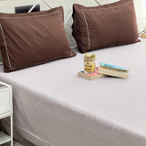 Geometric Taupe & Brown 400 TC Cotton Bedsheet Set side view