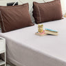 Geometric Taupe & Brown 400 TC Cotton Bedsheet Set side view