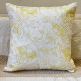 Golden Floral Cotton Cushion Cover | Front View