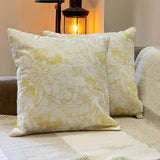 Golden Floral Cotton Cushion Cover | Overall View
