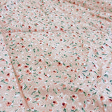 Granny Style Blush Pink Vintage Floral Comforter | focus view