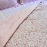 Granny Style Blush Pink Vintage Floral Comforter | side view