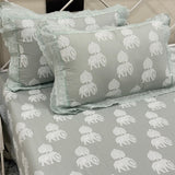 Green Elephant 400TC Pure Cotton King Size Bedsheet with Lace Pillow Covers | pillow view