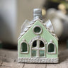 Green Handmade dhoop stand - hut style| Front View