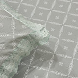 Green Leafy Double Lace 400TC Bedsheet | print focus view