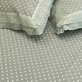 Green Polka Double Lace 400TC Pure Cotton Bedsheet | King Size | Focus view