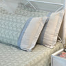 Green leaf Soft Cotton Feel Double Bed Bedsheet Set with Lace Detailed Pillow Covers (250 x 270 cm) | Side view