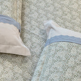 Green leaf Soft Cotton Feel Double Bed Bedsheet Set with Lace Detailed Pillow Covers (250 x 270 cm) | top view