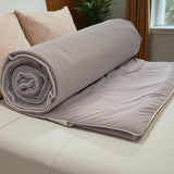 Grey Cooling Silk Comforter | roll half view