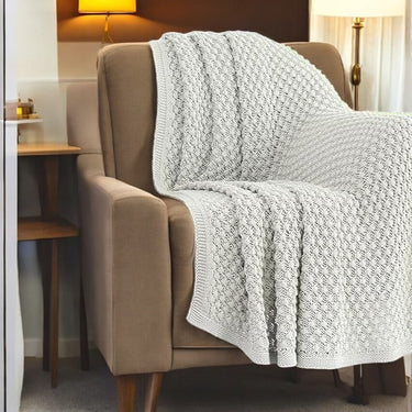  Grey Knitted Cotton Sofa Throw and AC blanket | creative view