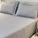Grey Rose Soft Cotton Feel Double Bed Bedsheet Set with Lace Detailed Pillow Covers (250 x 270 cm) | full view