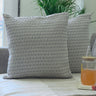 Grey Threadwork Cotton Cushion Cover | Overall View 