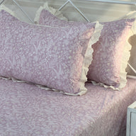 Gulbagh Lace Print 400TC Cotton Bedsheet | King Size | side view