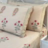 Gulbooti Mitti Handblock Slub Cotton Bedsheet King Size | Side View
