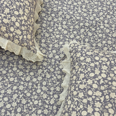 Gulchand Mist Print Purple 400TC Cotton Bedsheet | King Size | Pillow view