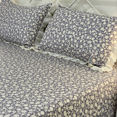Gulchand Mist Print Purple 400TC Cotton Bedsheet | King Size | full view