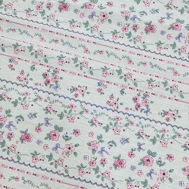 Gulpatri Lilac Print 400TC Cotton Bedsheet with brown lace | King Size | print view