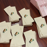 Hand Embroidered Napkin Gift Set | Set of 6 napkin and cutlery holder - all view