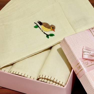 Hand Embroidered Napkin Gift Set | Set of 6 napkin and cutlery holder - cutlery view