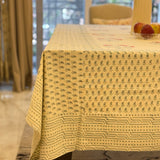 Handblocked Floral Cotton Table Cover | 60 X 90 | side view
