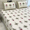Handblocked Floral & Palm Cotton Bedsheet | side view