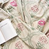 Handblocked Organic Cotton Reversible Dohar with Floral Print | creative view