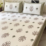 Handblocked Wild Bloom Pure Cotton Bedsheet | side view