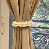 Handknitted Crochet Curtain Holder | full view