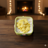 Handmade Butterfly Floral Candle in Clay Pot | top view