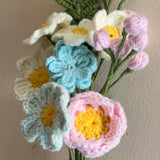 Handmade Crochet Flower Bouquet – 100% Cotton Yarn Floral Decor | Closeup View