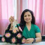 Handmade Crochet Flower Granny Shoulder Bag | maker view