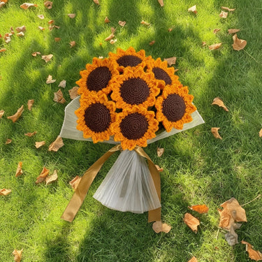 Handmade Crochet Sunflower (Set of 7) | Handcrafted Home Décor Flower Creative view.