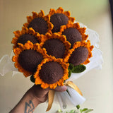 Handmade Crochet Sunflower (Set of 8) | Handcrafted Home Décor Flower Overall view